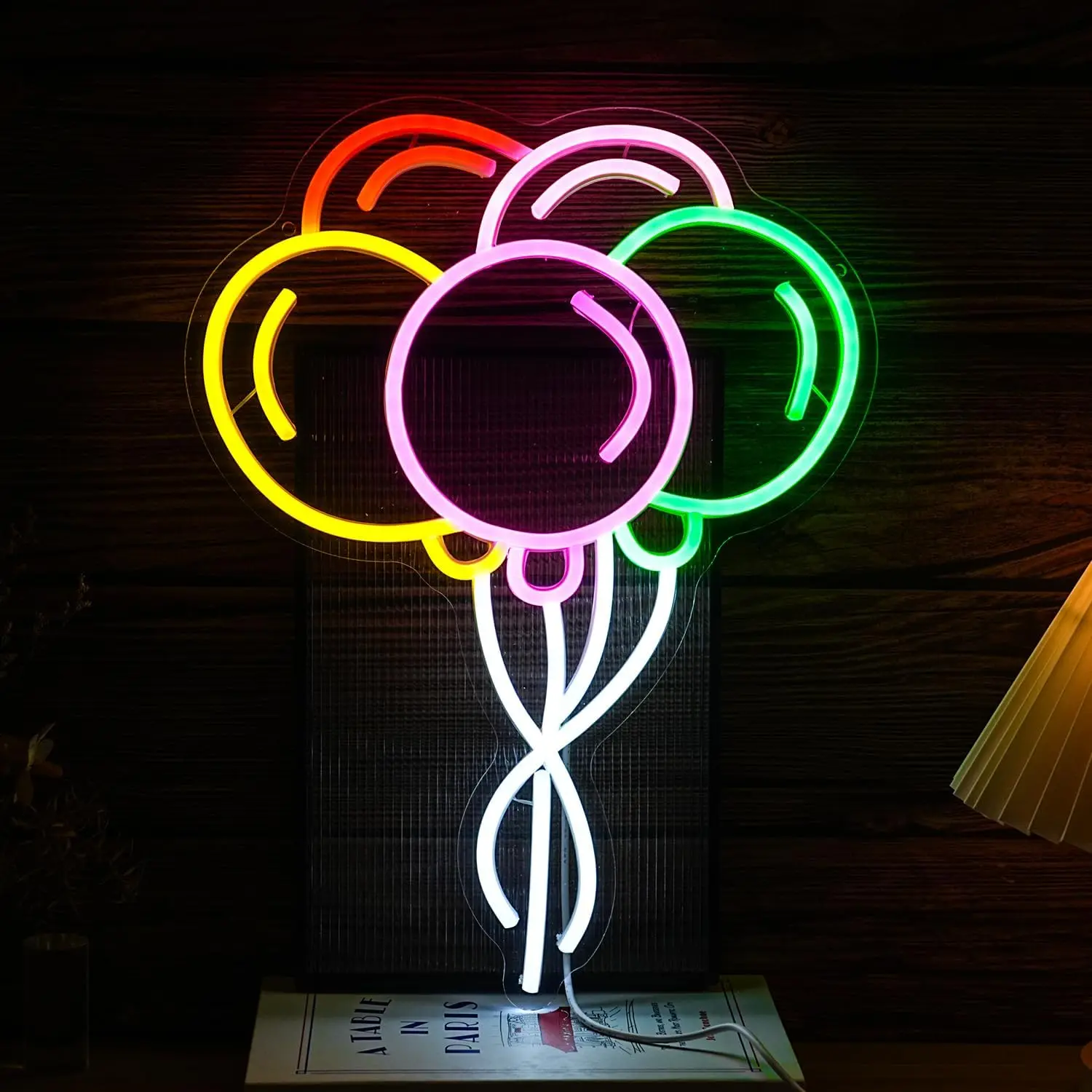 Balloon Neon Sign LED Neon Light Sign USB Powered for Wall Art Decor Game Room Man Cave Girls Room Birthday Gifts Party Decor