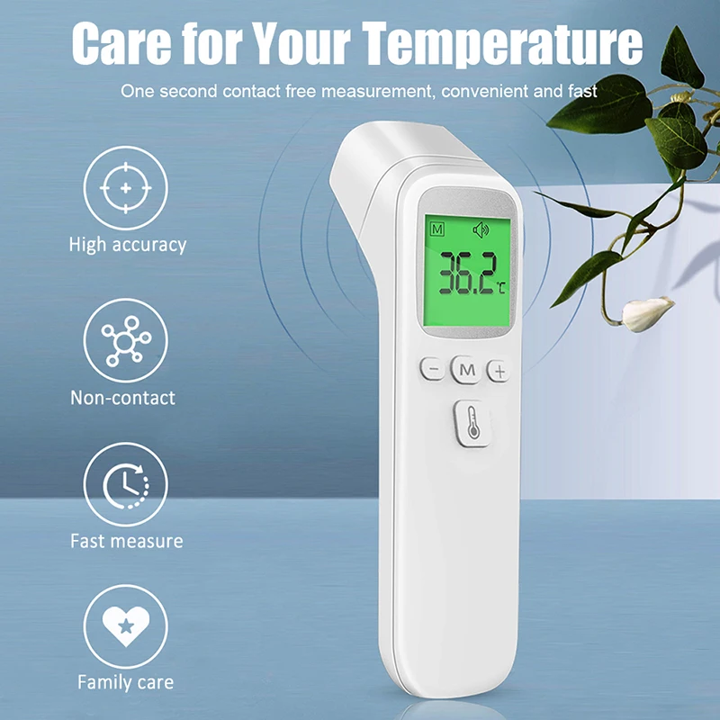 2-in-1 Household Infrared Forehead Temperature Gun Electronic Thermometer + Accurate Finger Clip Type Pulse Oximetry Oximeter