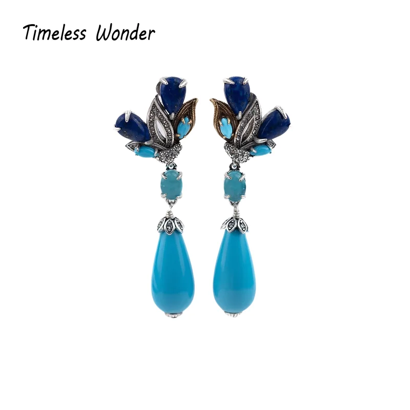 

Timeless Wonder Fancy Zircon Geo Floral Button Earrings for Women Designer Jewelry Punk Sweet Gift Rare Top Classy 3346