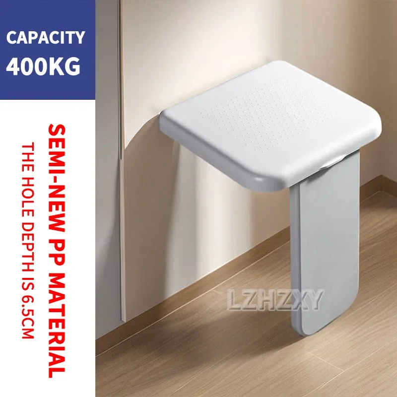 

Bathroom Folding Stool Shower Seat Wall Mounted Stool Elderly Bath Chair Invisible Porch Shoes Stool 40*39*45.5 Cm Bearing 150kg