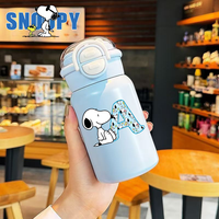 500ML Snoopys 316 Stainless Steel Thermos Cartoon Anime Water Glass Letters A-Z Print Water Bottles Fashion Boys Coffee Mug Gift