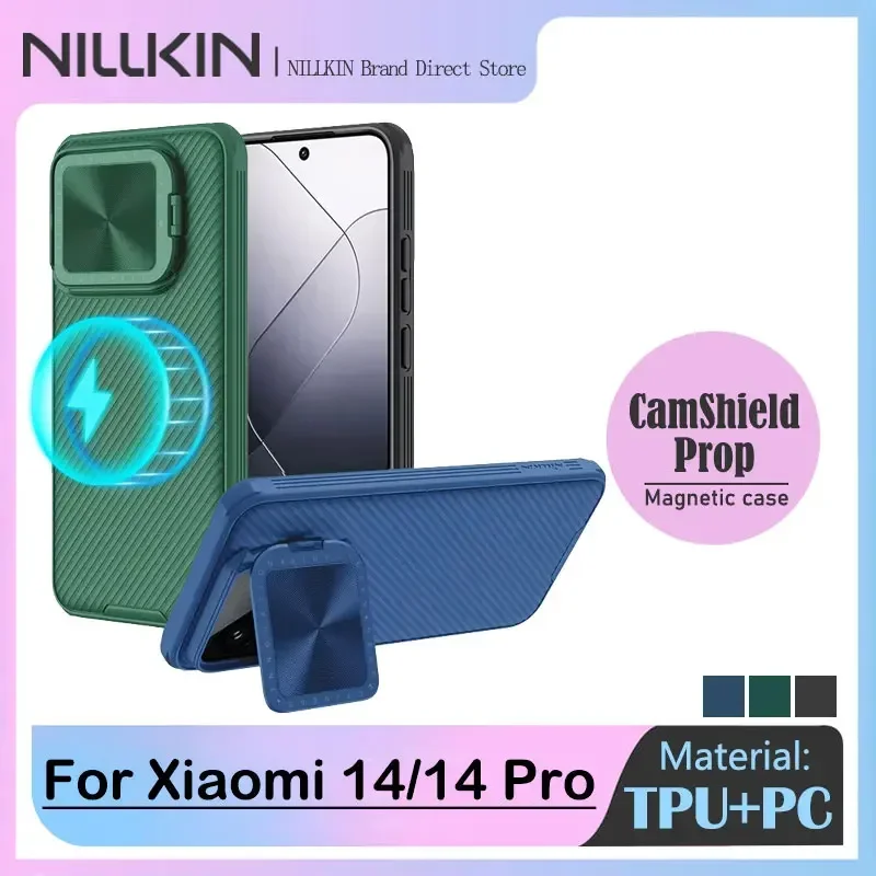 

Магнитный чехол Nillkin для Xiaomi 14 Pro, Mi 14, реквизит CamShield, слайд-камера, защитная крышка для объектива с откидной крышкой, зарядка MagSafe