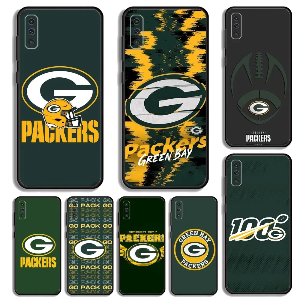 G-Green B-Bay P-Packers Phone Case For Samsung S23,23,22,30,21,10,9,Note20 Ultra,Lite,Ultra,5G,Plus,FE,Black Soft Case