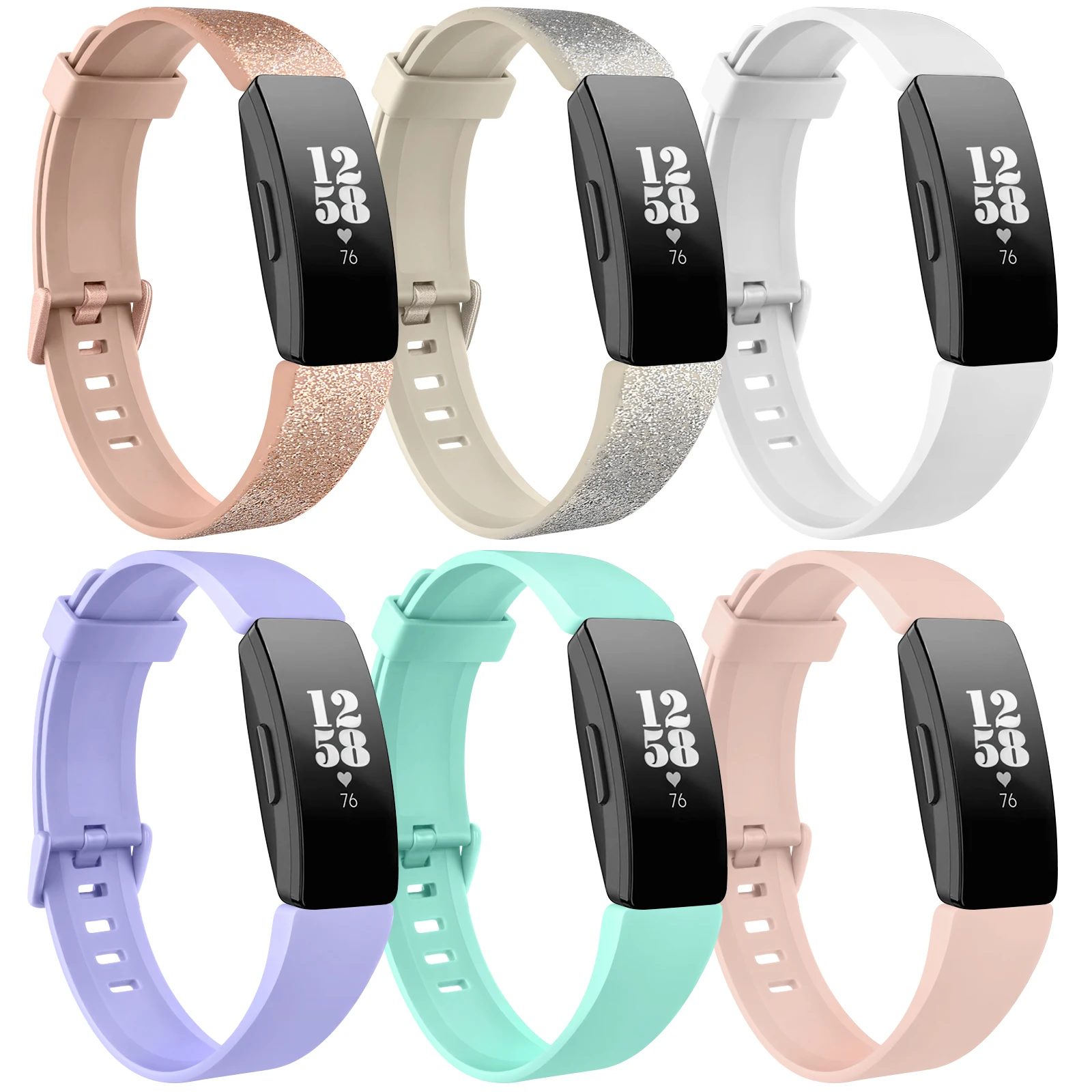 6 Pack Soft TPU Strap For Fitbit inspire/Inspire 2/inspire HR Band Watchband For Fitbit ACE 2/ACE 3 Wristband Replacement