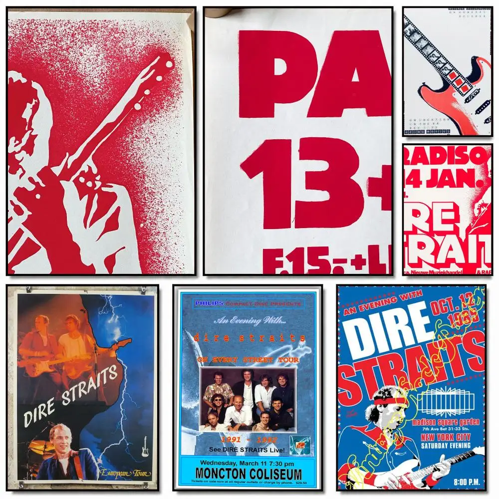 band D-Dire Straits-S Poster Removable Wall Sticker for Home Cafe Bar Office Interior Decor