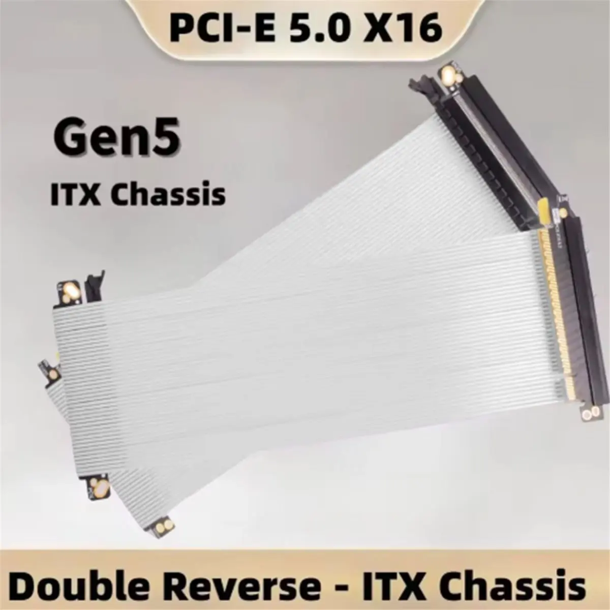 computer PCIe 5.0 X16 Riser Cable 64 GB/S Double Reverse PCI Express Gen5 Lossless for ITX Server RTX5090 RTX4090 19cm