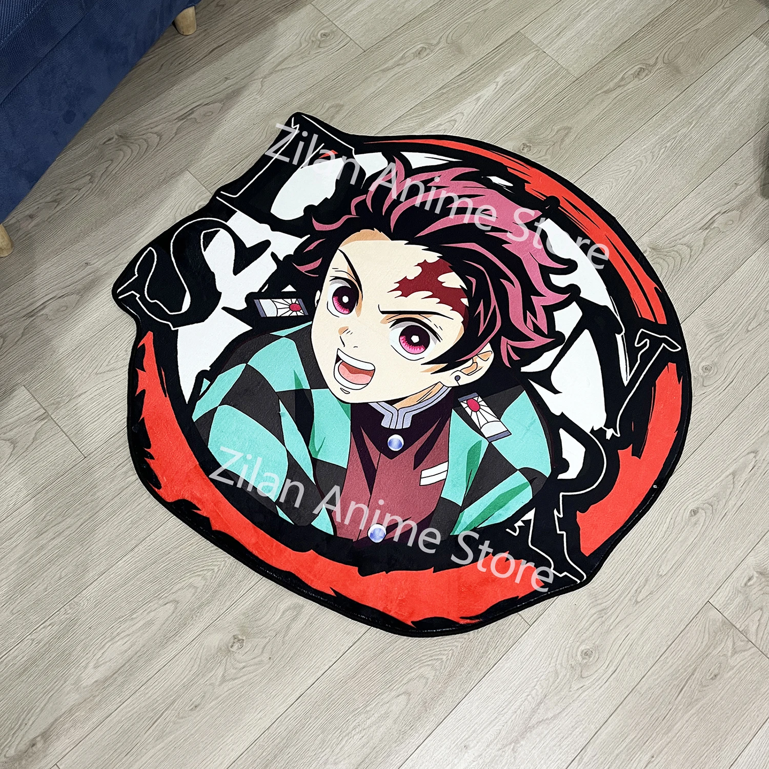 Customization Irregular Anime Rugs Demon Slayer Tanjirou Cartoon Handmade Carpet Area Rug for Home Decor