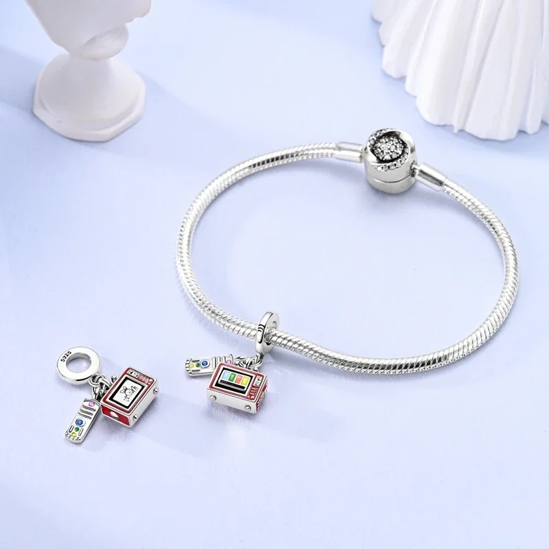 

Оригинальные подвески из серебра 925 пробы, креативные подвески с пультом дистанционного управления для телевизора, подходят для подвесок Plata 925, браслеты для женщин, изготовление ювелирных изделий, подарки своими руками