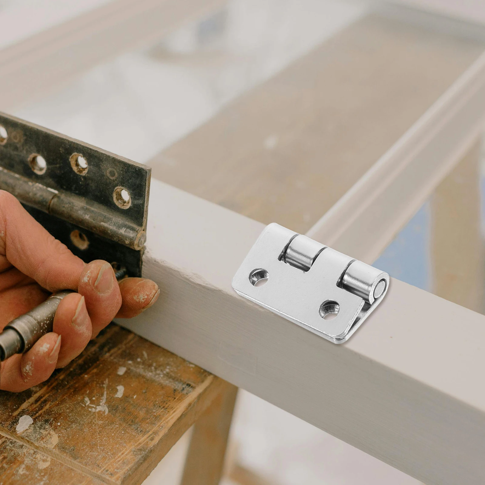

2 Pcs 46 Inch Silver Door Hinges for Barn Doors Small Wood Box Replacements Garage Garage Door Hinges Metal Gate Hardware