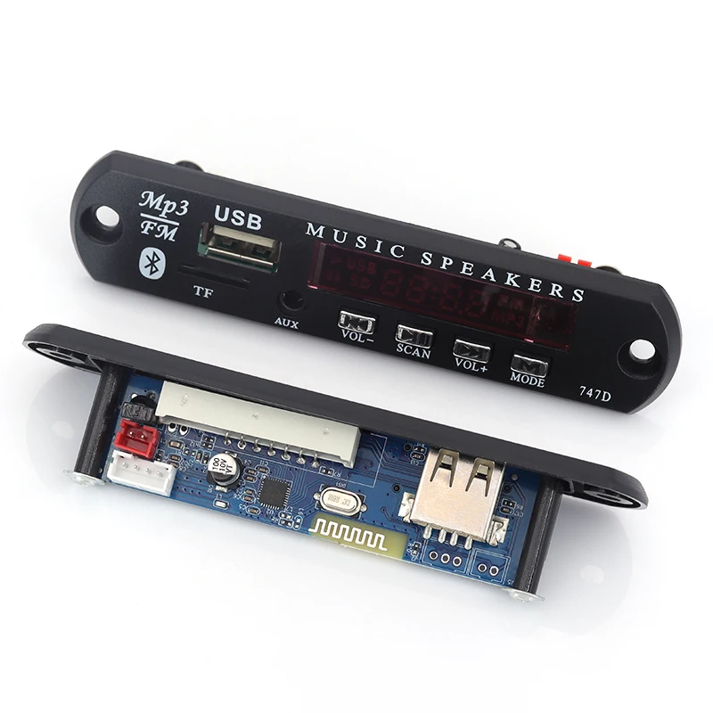 Standard Wireless Bluetooth 5.0 MP3 WMA 12V Decoder Board Audio Module TF USB for Car Radio
