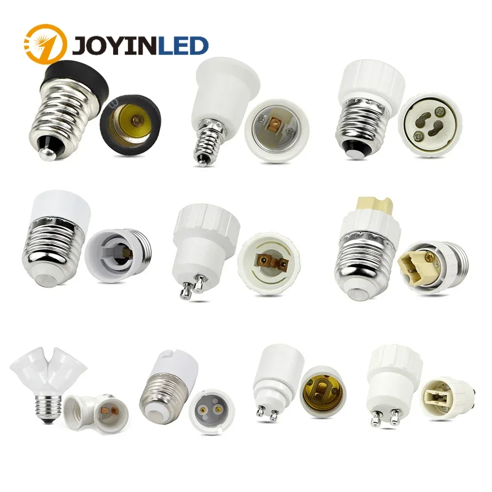LED Bulb Lamp Base Holder E27 E14 E12 GU10 G9 B22 MR16 GU24 Fireproof Pendant Ceiling Light Socket Adapter Lighting Accessories