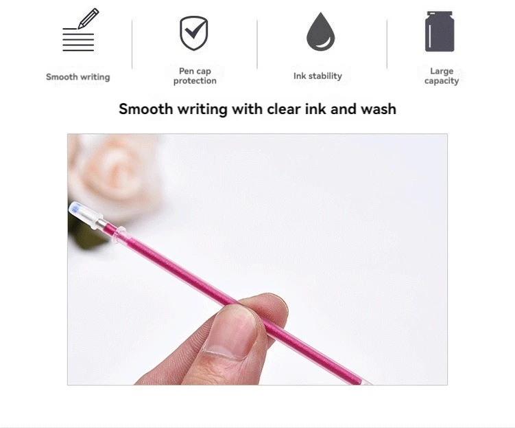 12-100 Farbige Gelstift-Nachfüllungen Set - Glitzer, Pastell, Textmarker, Metallic-Tinte für Künstler, Scrapbooking und Graffiti-Zeichnen – Detail 8