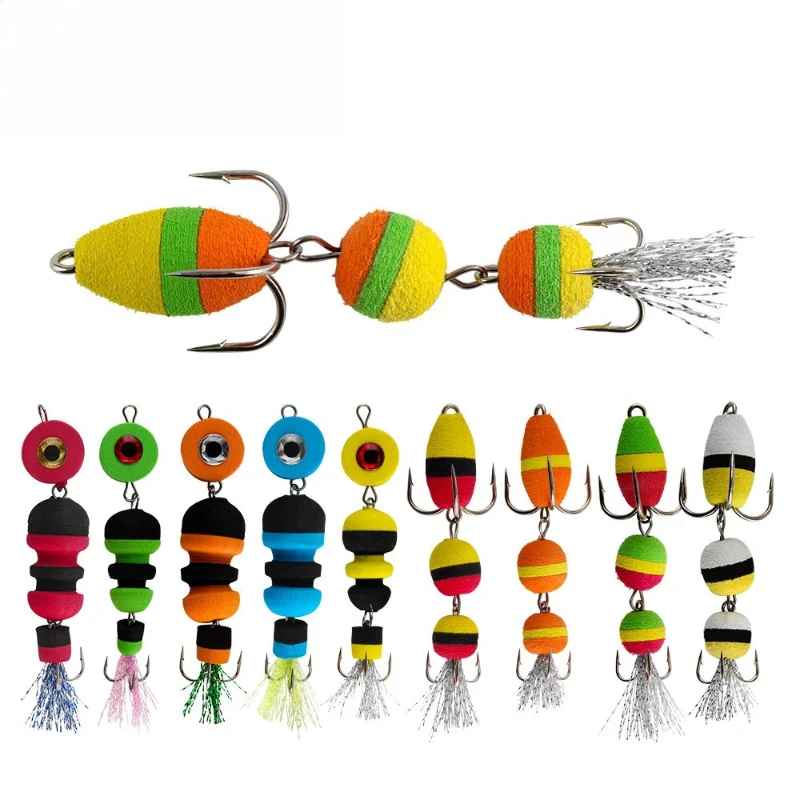 

3pcs New Fishing Lure Multicolor Size SwimBait Bass Insect Bait Soft Far Throw Lead Sinker Fishing Tackle Foam
