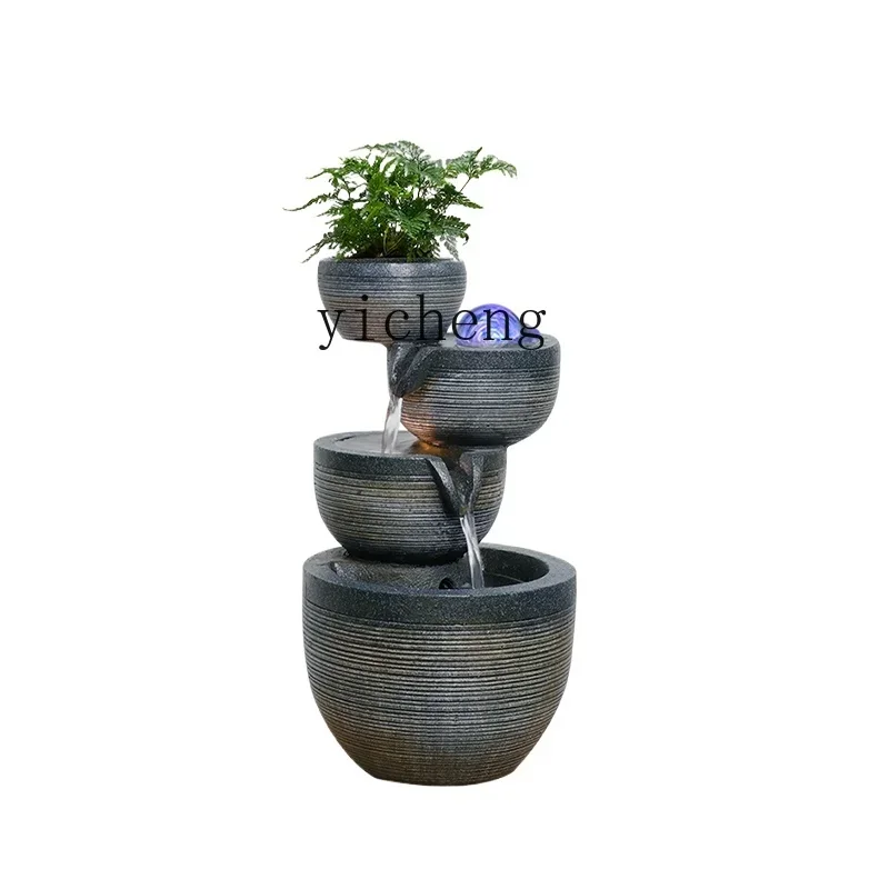 

TQH flowing water fountain ornament creative feng shui ball lucky feng shui wheel living room home entrance decoration