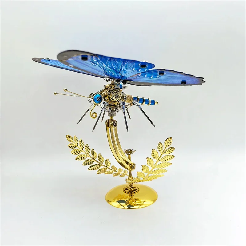 Dreamy Blue Morpho Butterfly 3D Puzzle Modello in metallo Kit modello di costruzione per adulti Bambini Fai da te Steampunk Meccanico Insetti Giocattolo punk