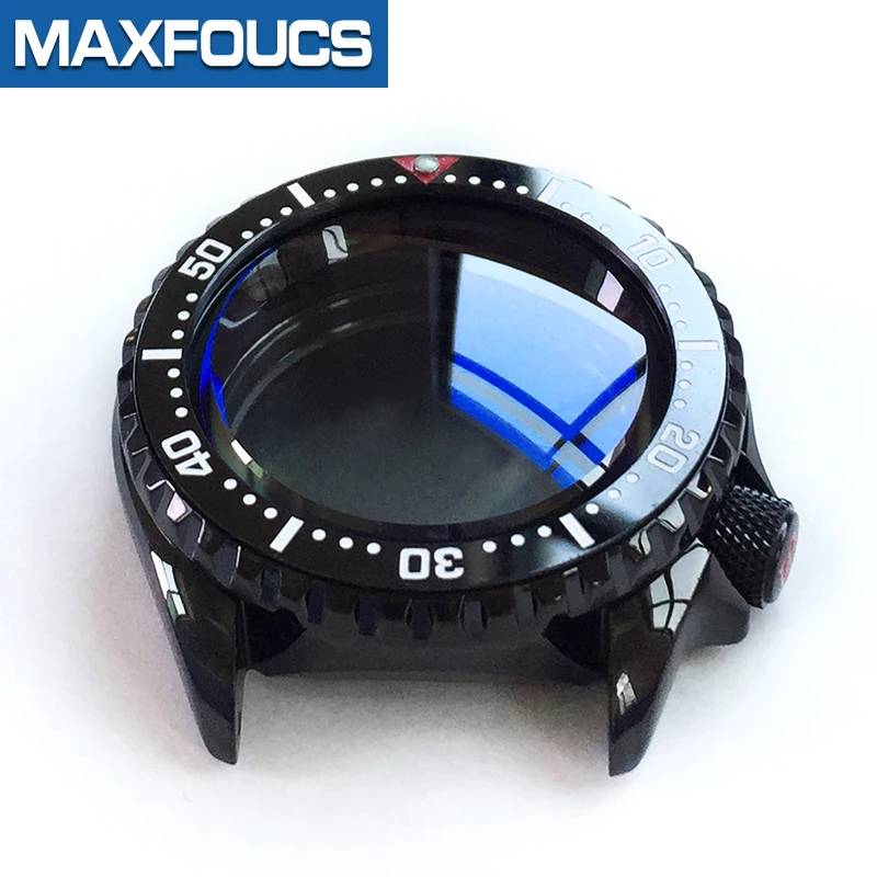 Stainless Steel Watch Case Shiny for SKX007 Sapphire Glass Double dome Bezel Insert Watch Parts