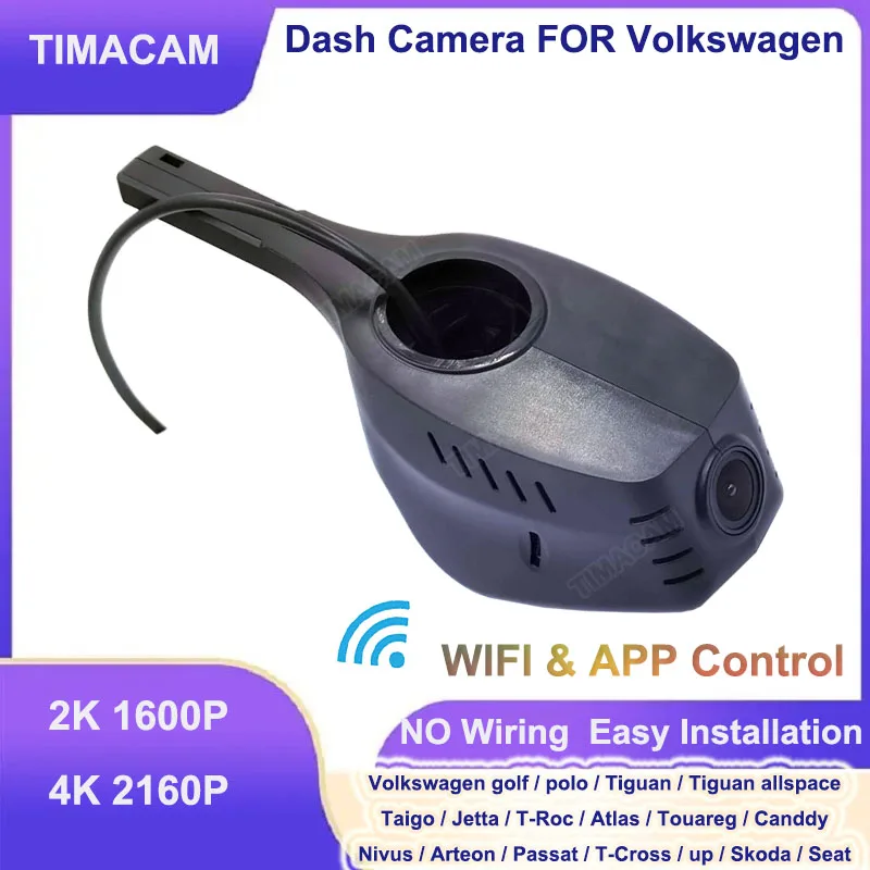 

2K 4K Dash Cam Car DVR for Volkswagen VW Passat Tiguan golf polo Atlas Taigo Jetta T-Roc Touareg Canddy Nivus Arteon for Skoda