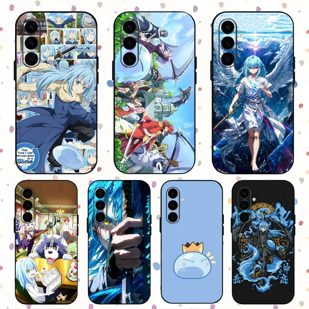 Slime Anime Rimuru Tempest Phone Case For Samsung Galaxy S25 S24 S23 S22 S21 S20 Plus Ultra Note20 Soft Black