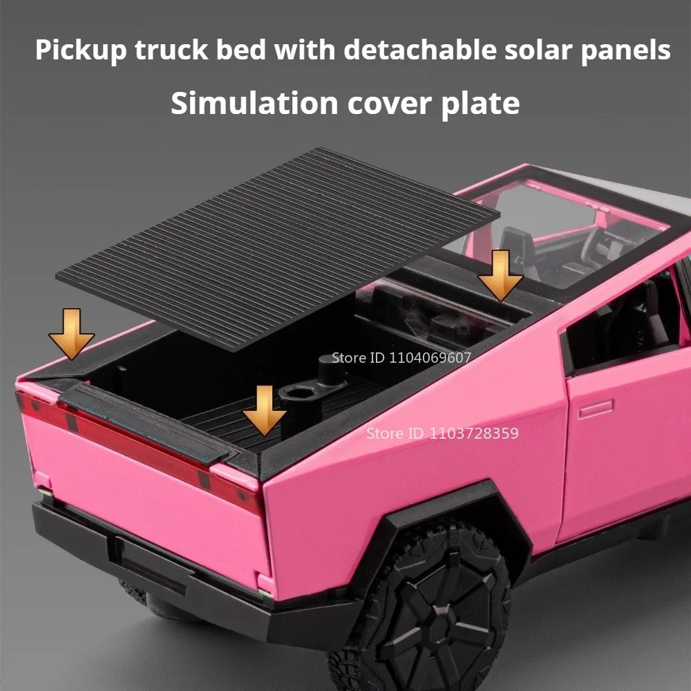 1:32 Modello di pickup Giocattolo Macchinine in miniatura Porte pressofuse in lega aperte Tirare indietro Suono Luce Simulazione Modelli di veicoli da campeggio per bambini