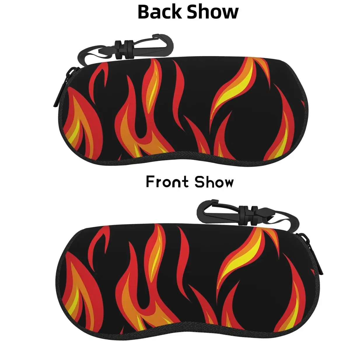 

Fire Flames Shell Glasses Case Protective Sunglasses Box Women Men Soft Eyeglasses Bag Pouch