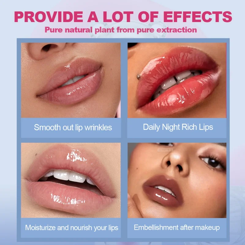 Óleo Essencial Brilhante para Lip Nutritivo e Hidratante, Ocultar Lip Lines