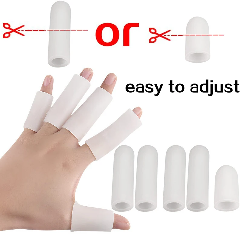 Pexmen 5Pcs/Bag Finger Cots Protectors Waterproof Finger Gloves Brace Sleeves for Hands Cracking Eczema Blister and Corns