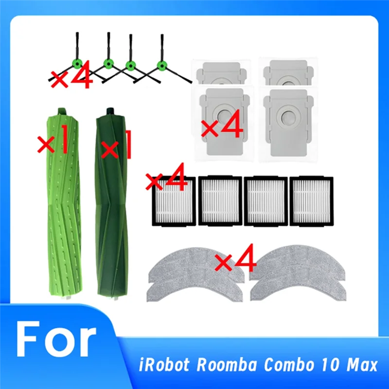 

A91P для Irobot Roomba Combo 10 Max, запасные части для очистителя, основная боковая щетка, фильтр для швабры, мешок для пыли, сверхпрочные аксессуары