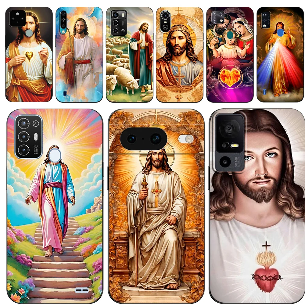 Black Tpu Case For TCL phone 30 plus 303 30XE 30V 30SE E 306 305 40R 40SE 405 406 408 Jesus Cristo