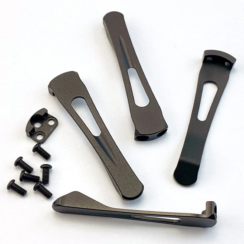 1 peça de clipes de bolso de liga de titânio Spyderco: compatíveis com facas Spyderco C81 e C223