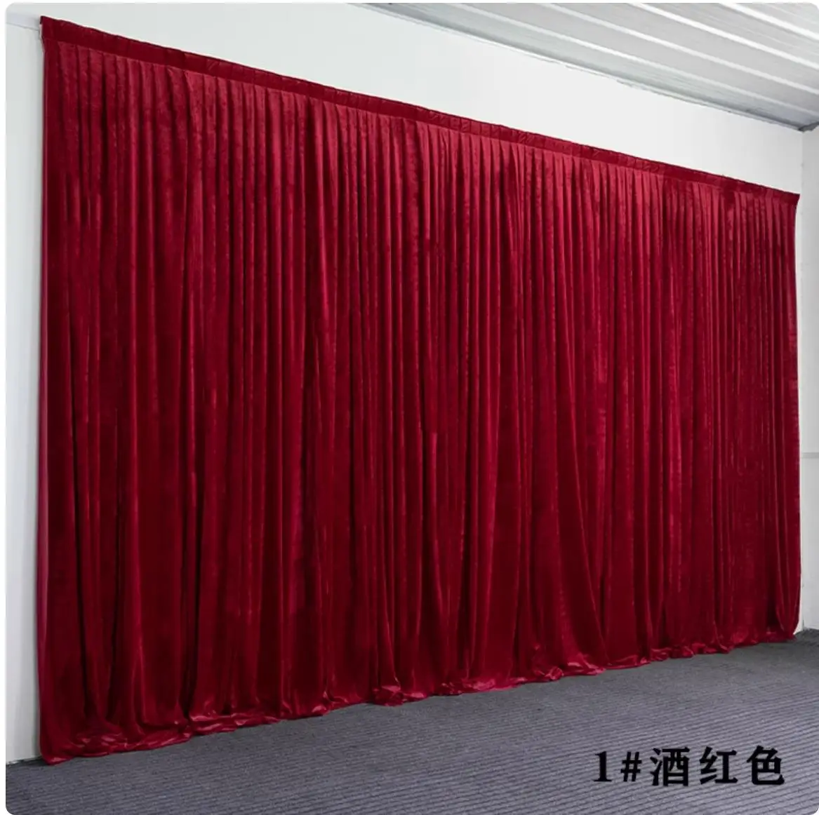 Premium Red Velvet Backdrop Curtain Church Wall Decorations Flannel Valance Stage Curtain Meeting Backdrop