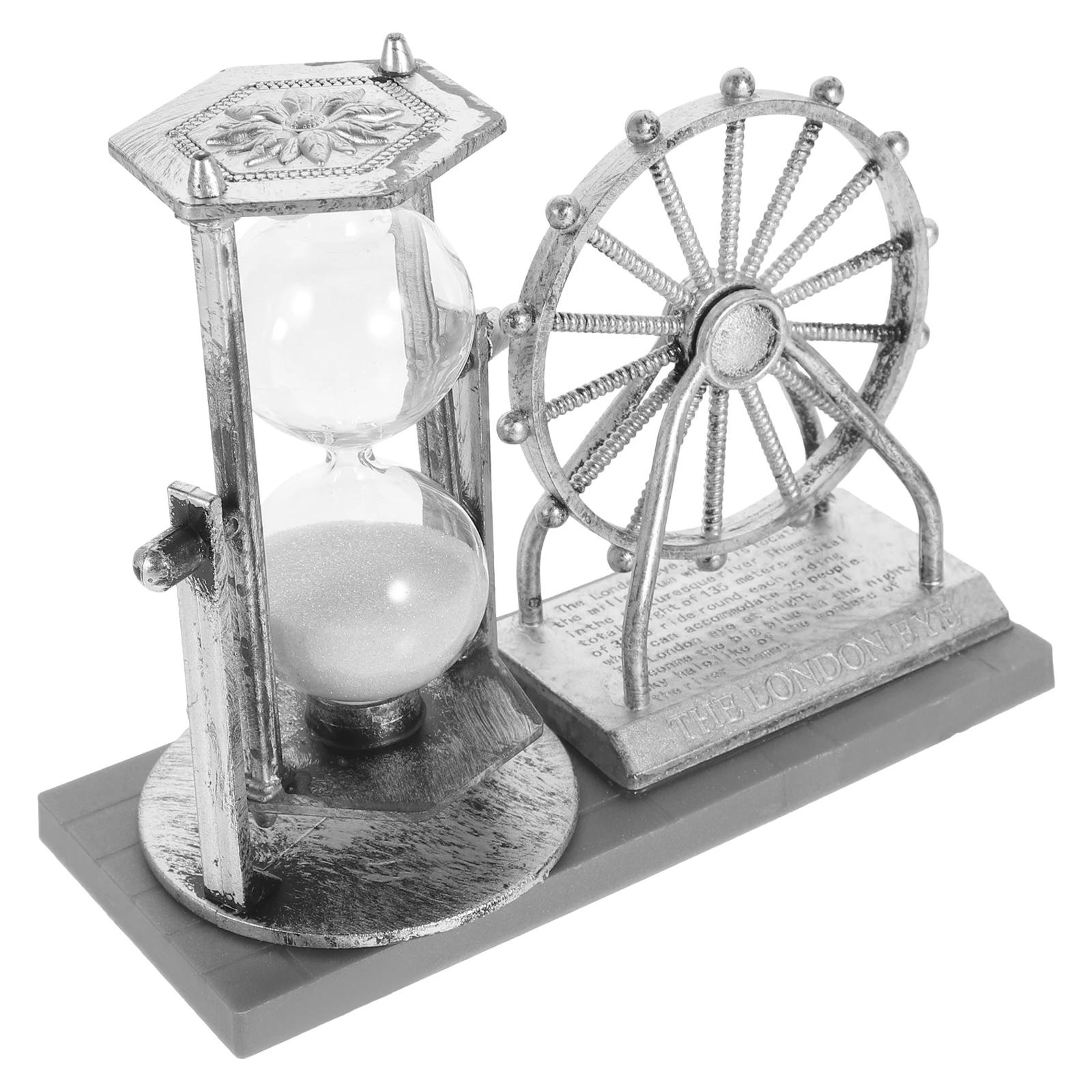 

Creative Vintage Hourglass Decor Desktop Office Home Decoration Rotating Ferris Wheel Ornament Silver Random Style