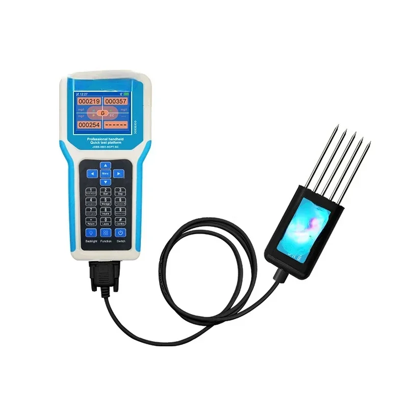 

7 in 1 Portable Soil Detector Soil NPK EC Moisture Temperature Sensor Analyzer with Handheld Display Terminal