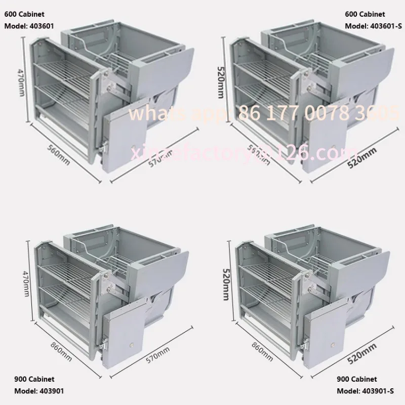 خزانة علوية للثلاجة قابلة للتخصيص، سلة سحب لرفع الجسم المزدوج، خزانة معلقة بطبقة مزدوجة، مطبخ مصعد قابل للسحب #2