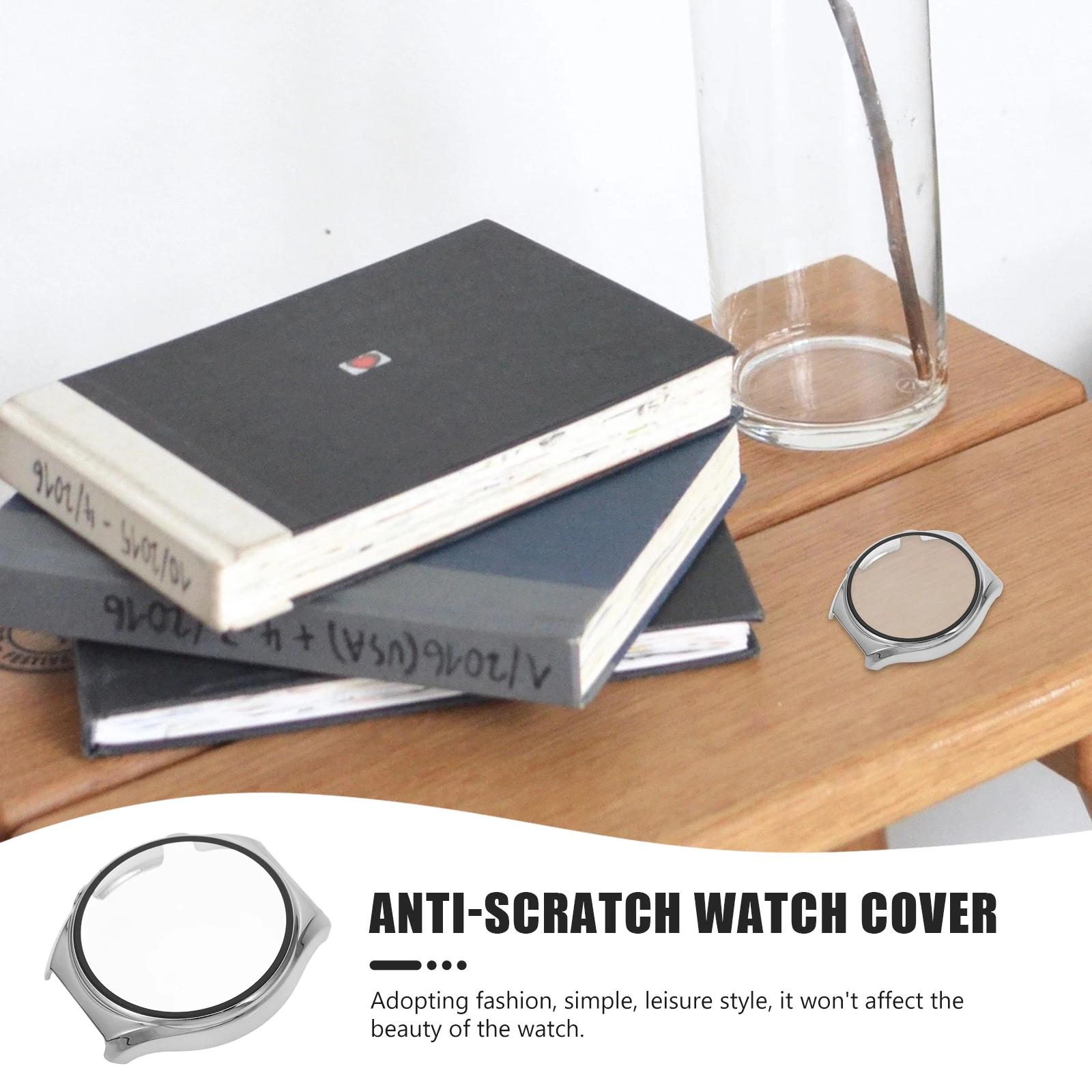 

Watch Case Accessories Wristwatch Cover Protector Compatible with One Piece Protective Silver Sleeve