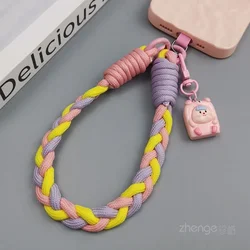Three Strand Ponytail Mobile Phone Lanyard Wrist Strap Clip Phone Case New Universal Telefoon Koord  Fundas De Teléfono  Charm