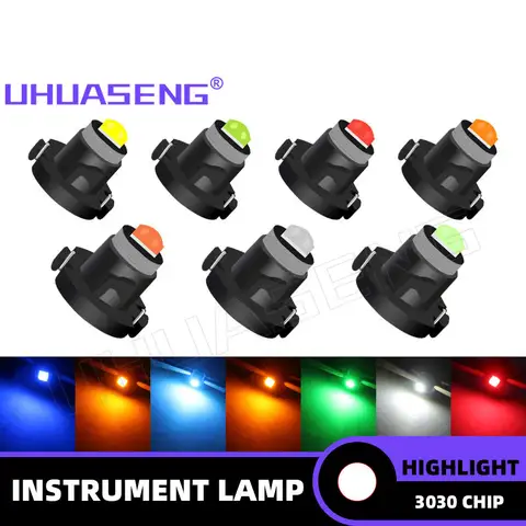 UHUASENG 6PCS Strumento T3 T4 Led T4.2 Lampadina T4.7 Lampada Cruscotto Interruttore Radio Dash Indicatore Pannello Auto Meter Spia 12V