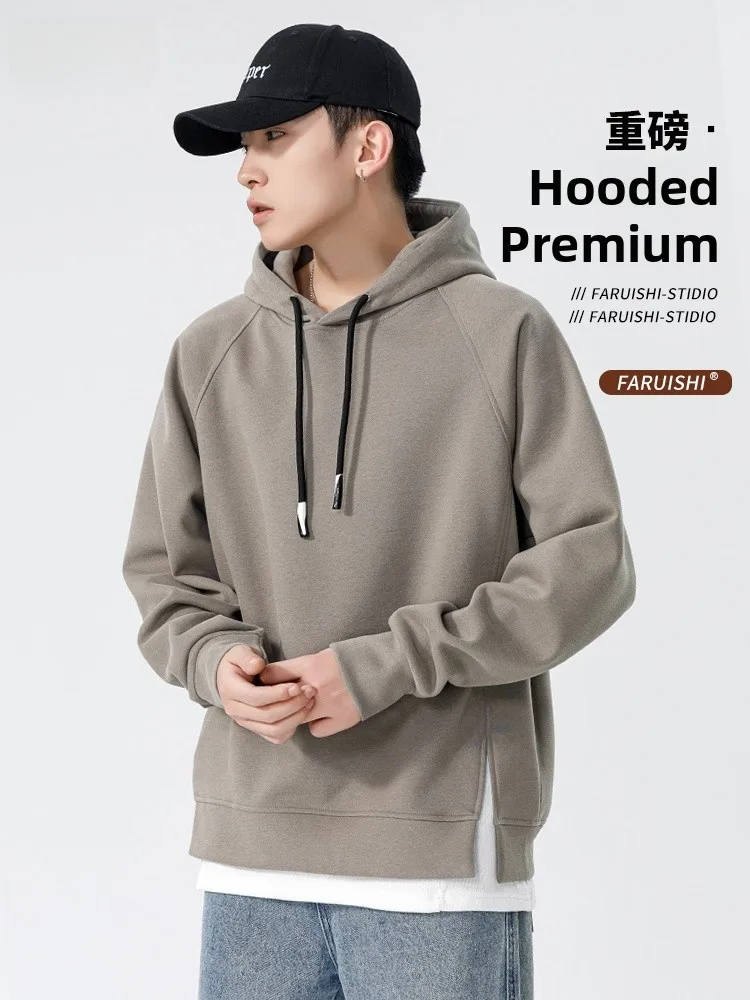 

Мужская толстовка American Style: повседневная, свободного кроя, весенне-осенняя, плотная, с эффектом двухслойности, молодежная, удобная, из хлопка.