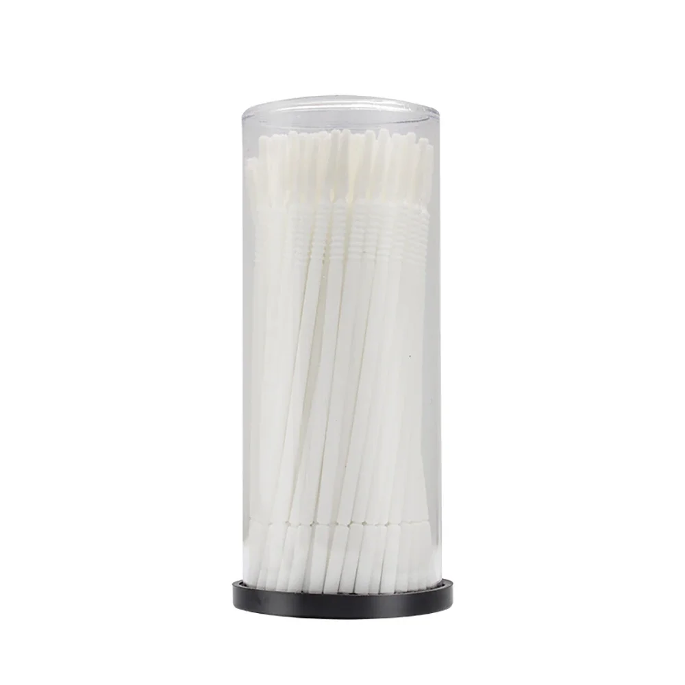 100 Pcs Lint Free Eyelash Mascara Applicator Lash Swabs Micro Brush Long Head Velvert Customized Pink Black Bendable Wands