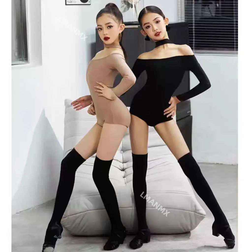 Lateinische Tänzerin, neues Übungsset für Kinder, Erwachsene, edles und weißes professionelles Tänzer-Performance-Kostüm