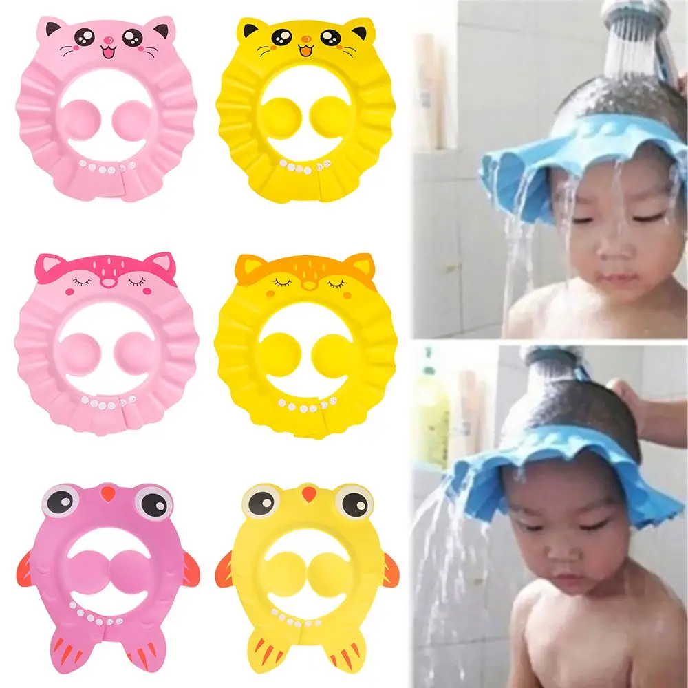 قبعة شامبو قابلة للحمل وقابلة للتعديل لحماية العين للأولاد والبنات، قبعات استحمام لدرع الشعر
