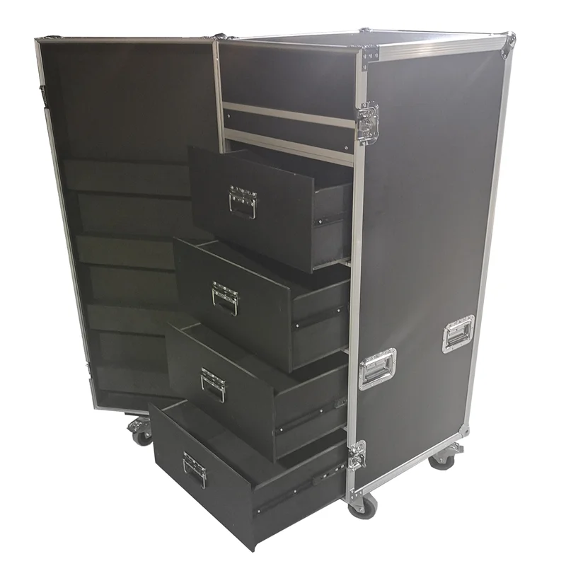 

Hot Sale Cloth Hanging Rails Custom Movable Wardrobe Flight case