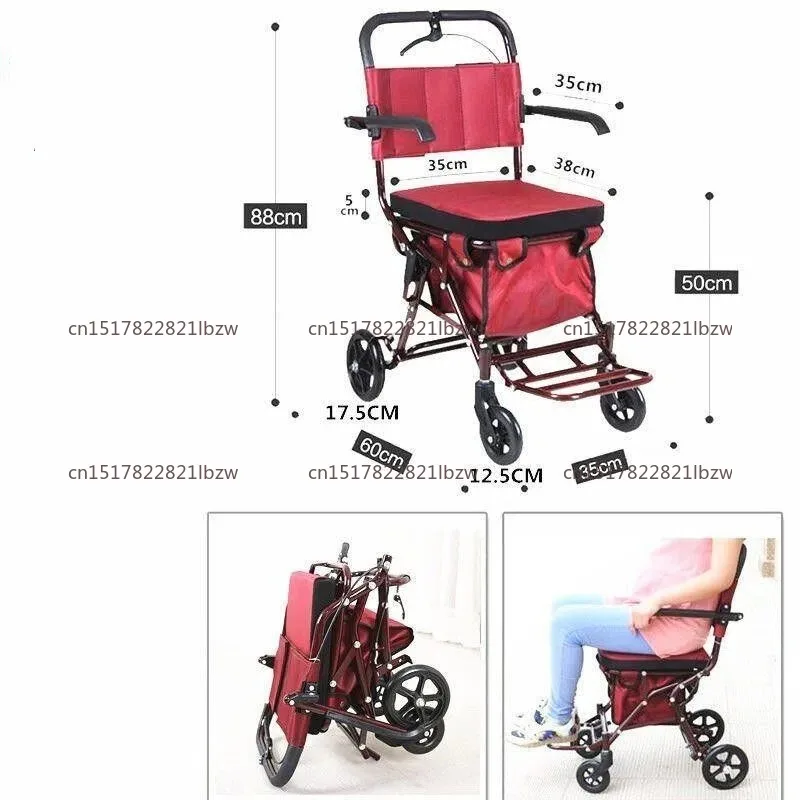 Electric Wheelchair Original Accessories Double Trailer Rear Seat Standing Pedal Four Wheels Rear Seat Folding