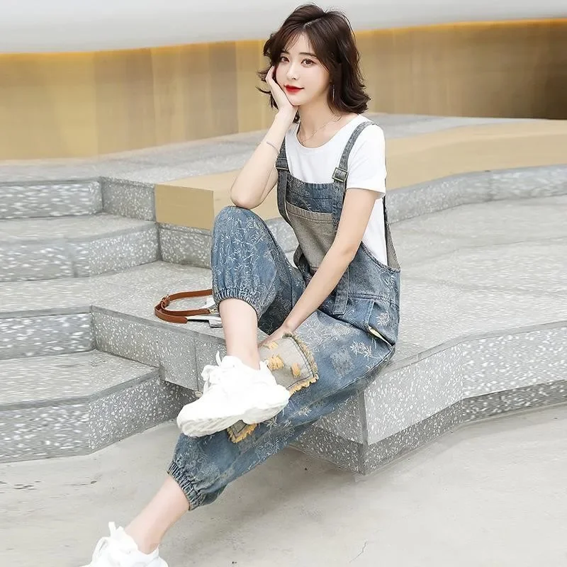 Fashion Jumpsuits Jeans Women Casual Denim Overalls Shirt Rompers Pants Jeans Bodysuit