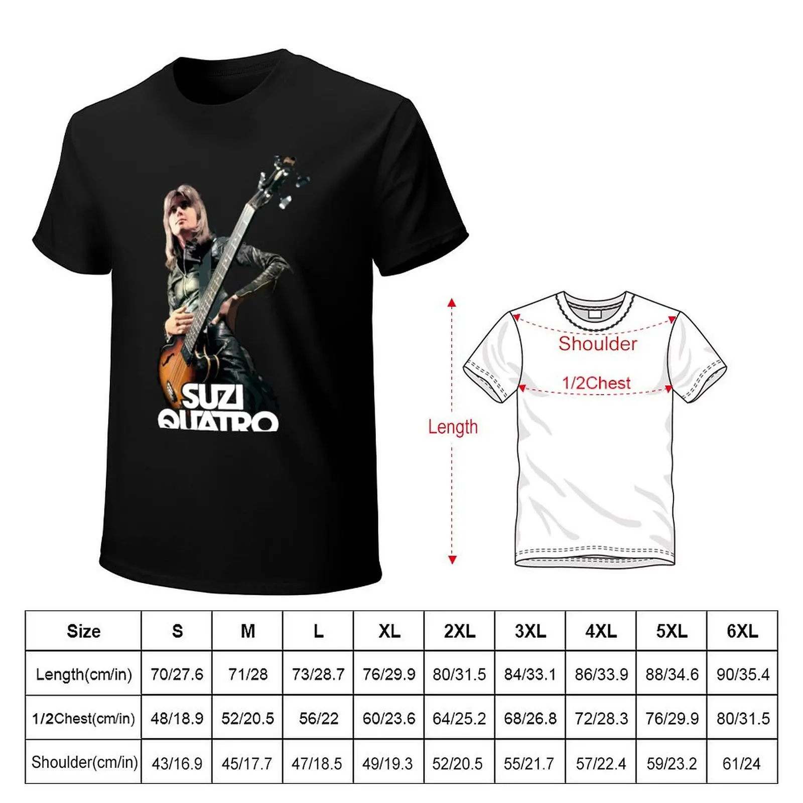 Suzi Quatro T-Shirt Simple Solid Color Crew Neck Tee