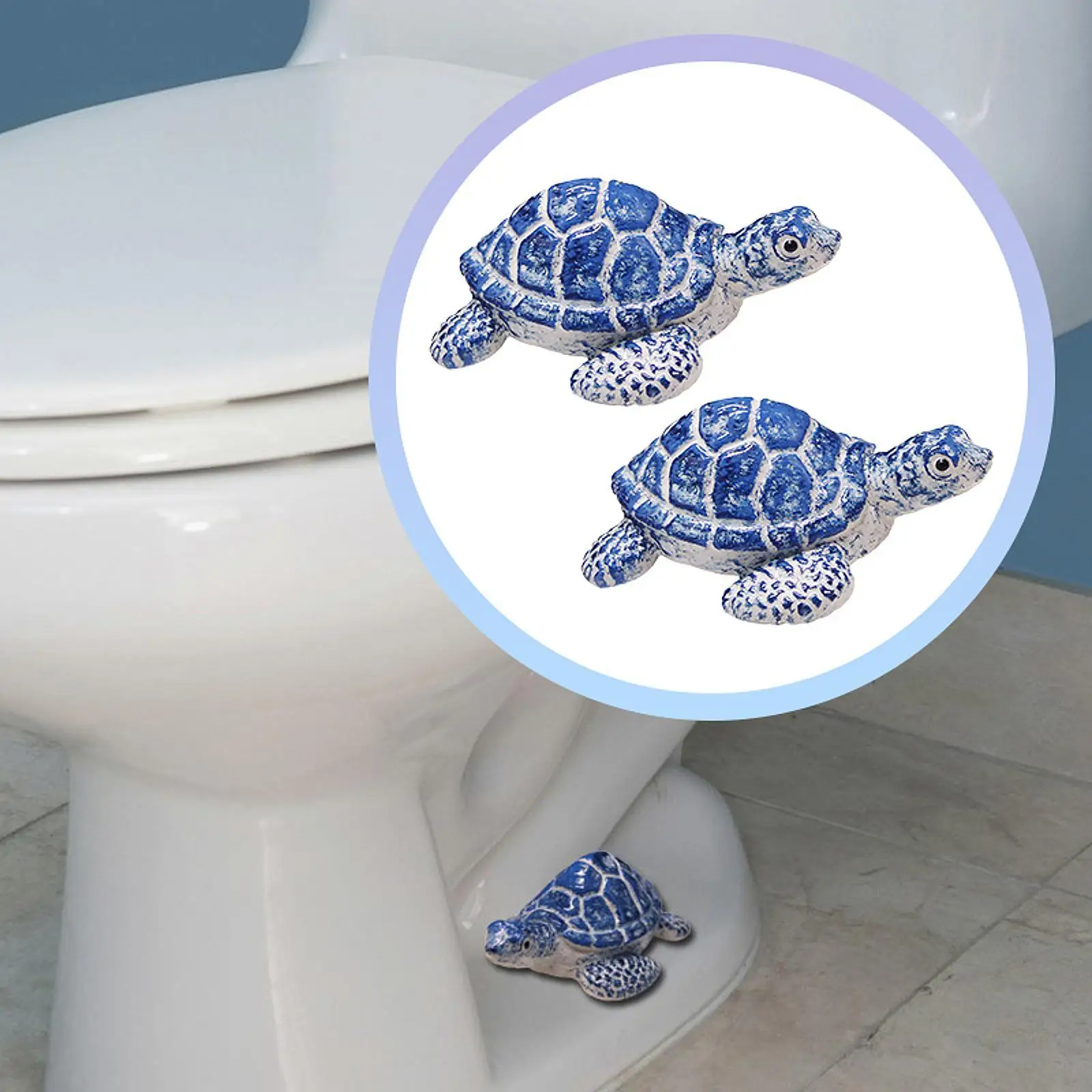 2Pcs Turtle Toilet Bolt Covers Resin Replacement Statues Ornament Parts Sea