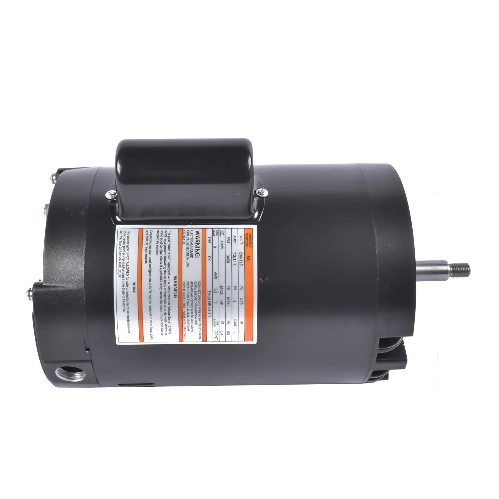 Motore della pompa per piscina AP01 1HP B128 per pompe per piscina C-face Design ad albero filettato 115V / 230V