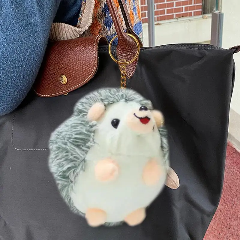 Porte-clés Kasgehog en peluche portable, animal en peluche mignon, breloque pour sac, pendentif clé, accessoire pour sac à dos, famille, amis