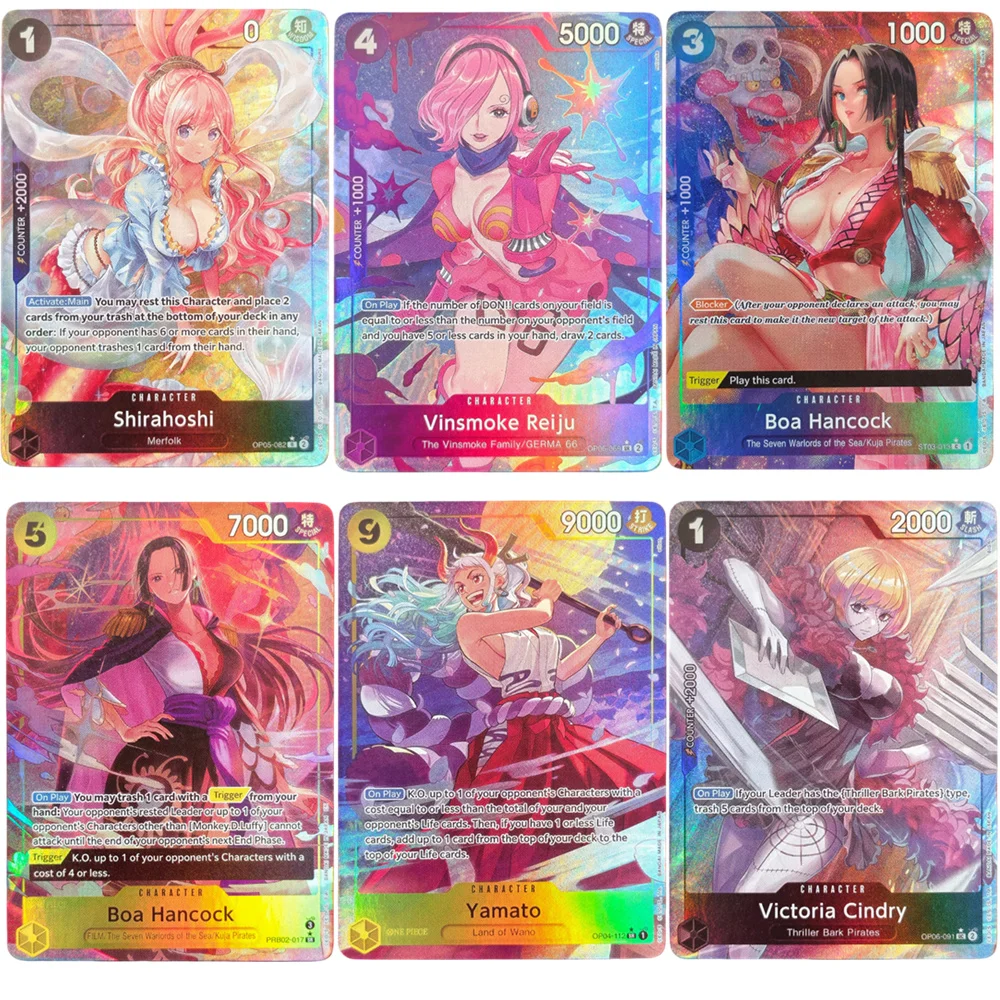 Proxy ONE PIECE Anime-Karte PRB01 Boa Hancock Yamoto Shirahoshi Victoria Cindry Vinsmoke Reiju Englische TCG Anime-Karte