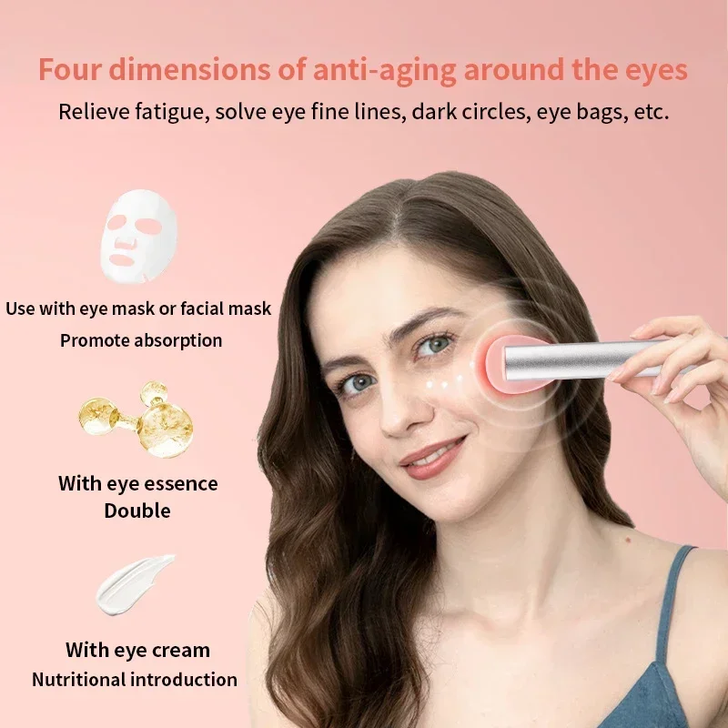 7 Color EMS Microcurrent Eye Lifting Device Red Light Facial Wand Eye Neck Massager Skin Tighten Anti Wrinkle Skin Care Beauty