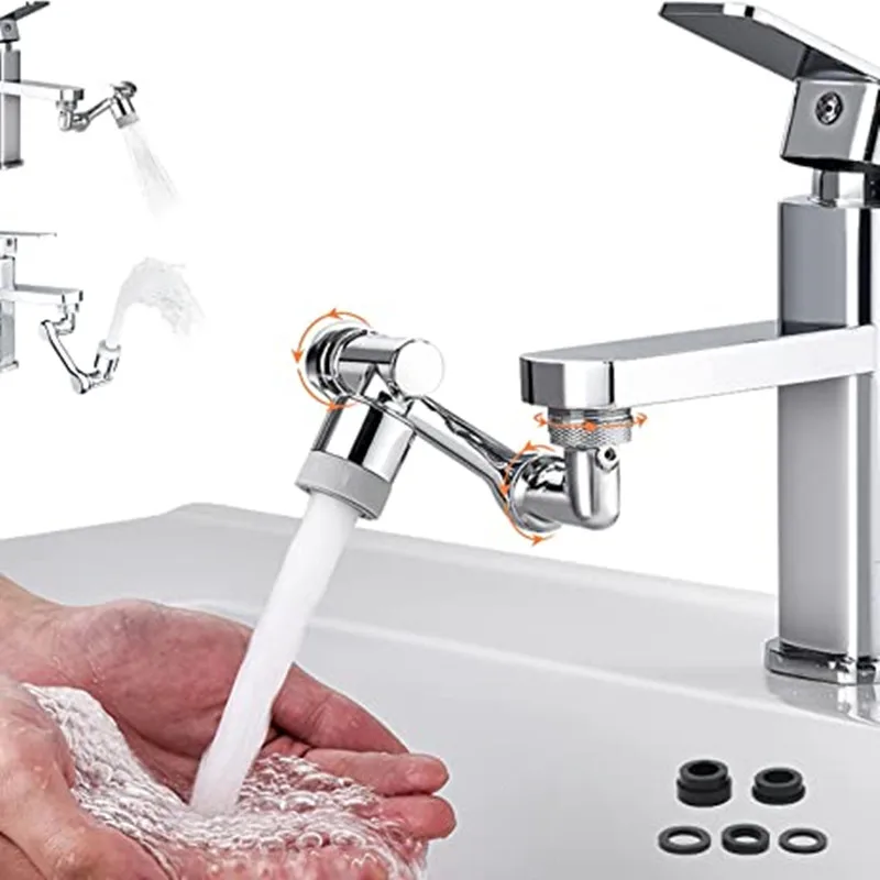 Plastic Robotic Arm Kitchen Faucet Aerator 1080° Rotation Extender Adapter Water Saving Splash-proof Swivel  Faucet Spray Head